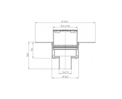 Кровельная воронка Hutterer & Lechner с ПВХ-консолью для эксплуатируемой кровли, DN 75