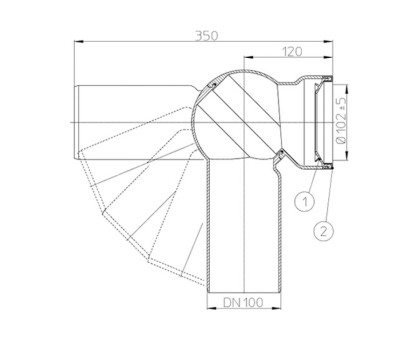 Шарнирный патрубок Hutterer & Lechner для унитаза, из ПВХ, DN 110